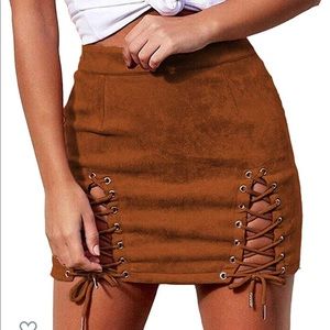 Brown mini skirt never worn size small